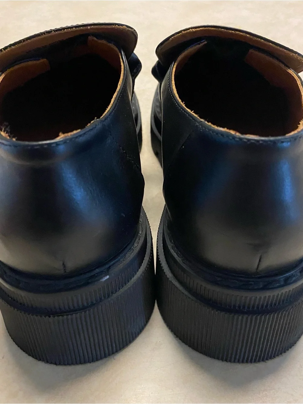 Voile Blanche Shoes Womens Size 39 (8.5) Leather Platform Loafers Black Elaiza